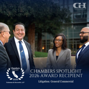 Coleman & Horowitt 2026 Chambers and Partners California Spotlight; Litigation: General Commercial